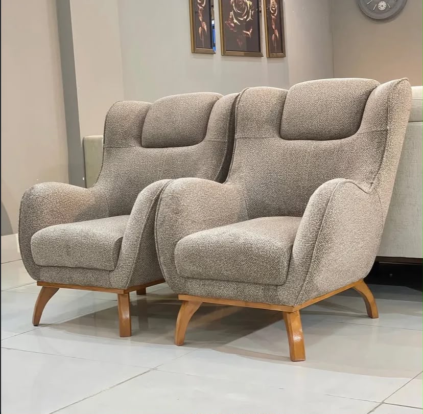 Bouclé lounge chairs made by Gelux